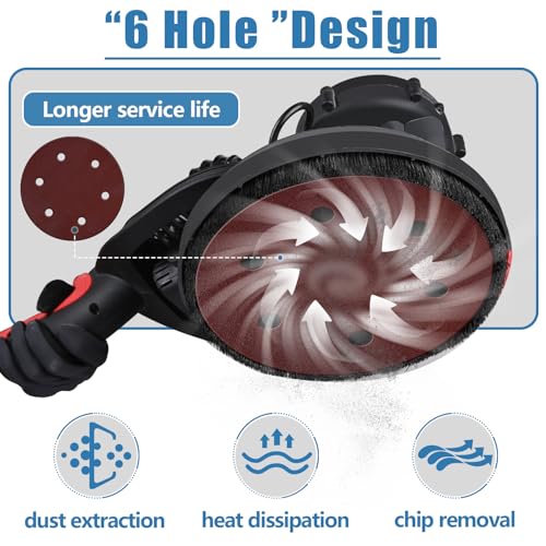 20 PCS 9 Inch 6 Hole Sanding Discs, 220 Grit Hook and Loop Round Sandpaper - color: 220Grit 20PCS