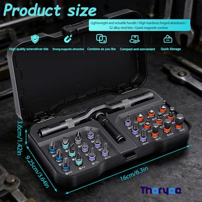 24 in 1 Magnetic Ratcheting Screwdriver Set with Detachable Handle