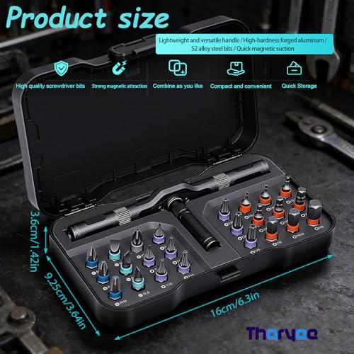 24 in 1 Magnetic Ratcheting Screwdriver Set with Detachable Handle