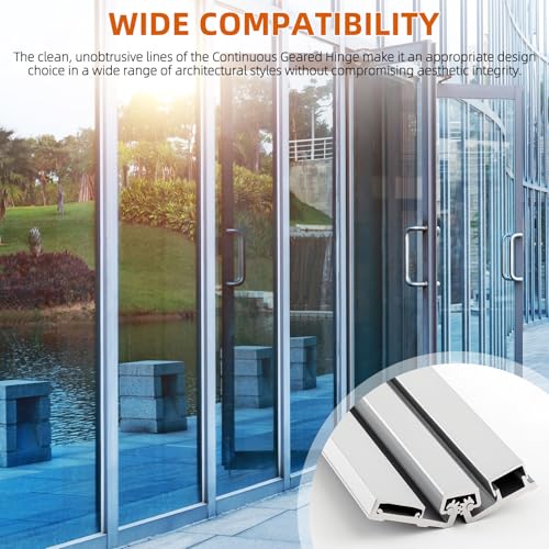 MorningRo 1 Pcs 83" Aluminum Continuous Hinge for Door, Silver - color: Silver