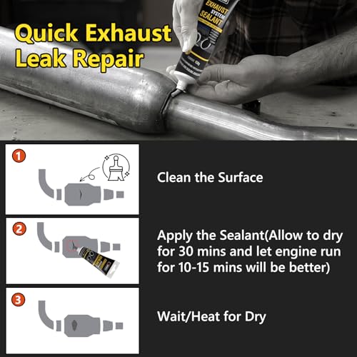 LOCBONDSO High Temp Exhaust Repair Kit & Muffler Sealant (5.3 oz)