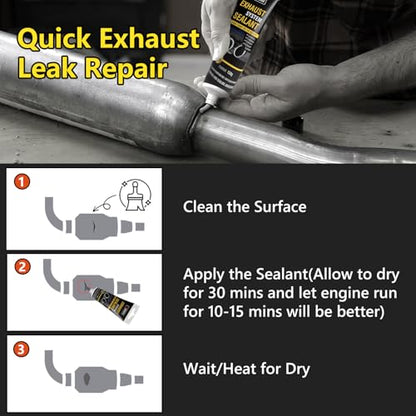 LOCBONDSO High Temp Exhaust Repair Kit & Muffler Sealant (5.3 oz)