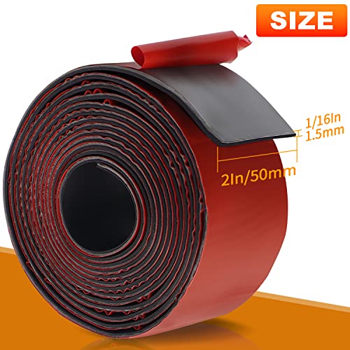 Eunice Adhesive Neoprene Rubber Strips, 2" Wide Rubber Sheet Rolls - size: 2"Widex1/16"Thickx10'Long