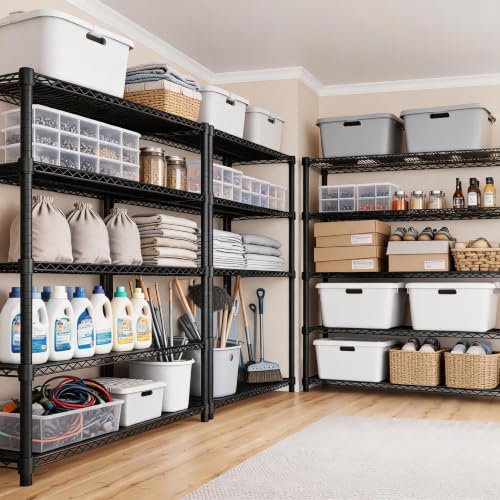 Garvee 5-Tier Wire Shelving 3200LBS Heavy Duty Storage Shelves Garage Rack - size: 47.2"W x 70.9"H x 17.7"D