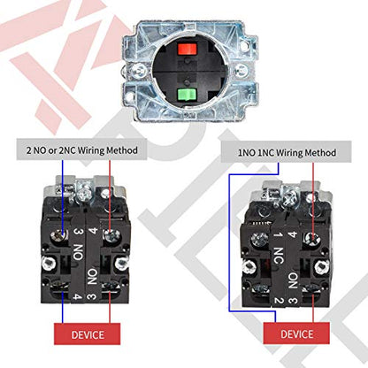 APIELE 22mm NC Red Mushroom Emergency Stop Push Button Switch 600V 10 Amp XB2-01ZS - style: XB2-01ZS