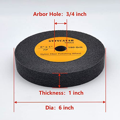 6" Deburring Wheel, Nylon Fiber Polishing Wheels, 7P - style: 6" x 1" x 3/4"