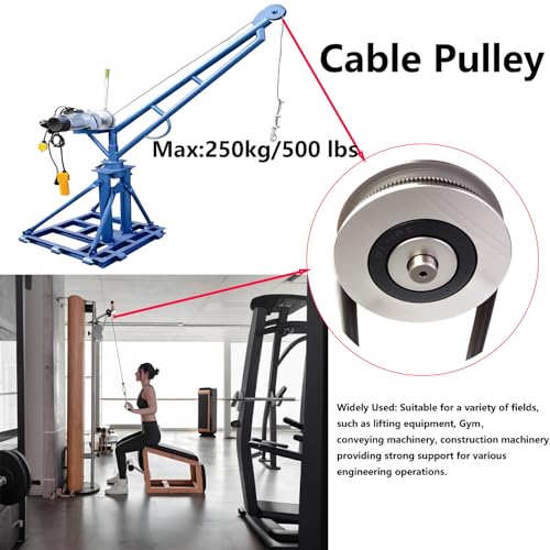 270kg/550 lbs Deep U Groove Ball Bearings Pulley,Metal Pulley Wheel Bearings Wheel Wire Rope Pulley for Lifting Guide, 8mm/0.3" Inner Dia (40mm/1.5inch) - size: 40mm/1.5inch