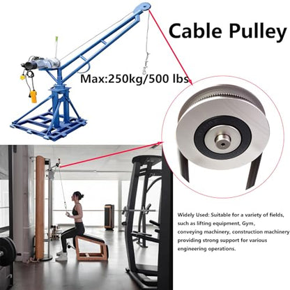 270kg/550 lbs Deep U Groove Ball Bearings Pulley,Metal Pulley Wheel Bearings Wheel Wire Rope Pulley for Lifting Guide, 8mm/0.3" Inner Dia (40mm/1.5inch) - size: 40mm/1.5inch