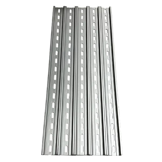 International Connector T&G 5 Pieces DIN Rail Slotted Aluminum RoHS 35mm Wide 7.5mm High (17") - size: 17"