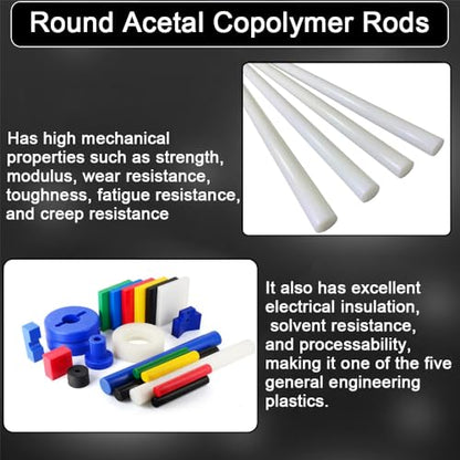2Pack Round Acetal Copolymer Rods - 3/4 -Inch Diameter and 12-Inch Length Opaque White Acetal Copolymer Rods （POM-C） Standard Tolerance Perfect for Non-Marring Fixtures(0.75in×12in) - size: 3/4" x 12"