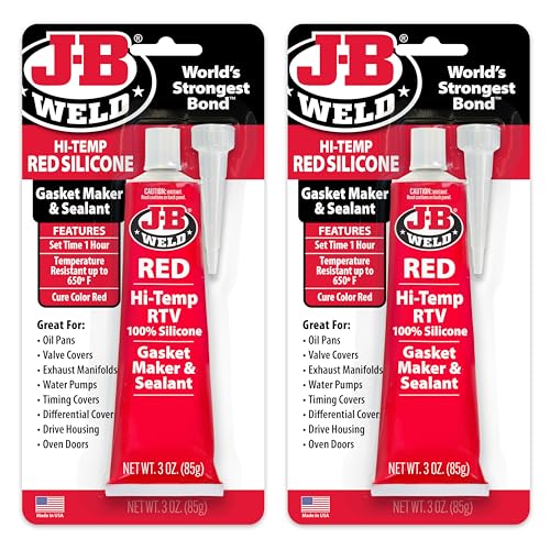 J-B Weld 31314 Red High Temperature RTV Silicone Gasket Maker and Sealant - 3 oz. - 2-Pack - size: 3OZ 2 Pack