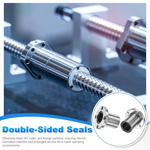 PATIKIL LMK30UU Linear Ball Bearings 30mm Bore Dia 45mm OD 64mm Long 7mm Hole, 2Pcs Round Flange Linear Motion Bushing Double Side Rubber Sealed Rod Liner Shaft for CNC Machine 3D Printer - size: 30mm