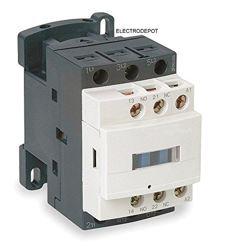 Contactor 30A Inductive, 50A Resistive 3 Pole 120VAC Coil, Lighting and Motor control DIN mount, Auxiliary contact NO/NC