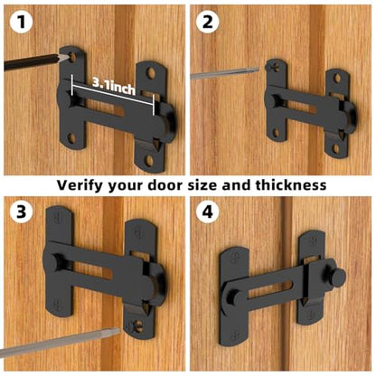 L'aimefois 180 Degree Flip Sliding Barn Door Lock for Privacy - color: black 1