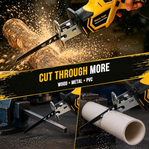 Brushless Cordless Reciprocating Saw for Dewalt 20V Battery (Tool only)