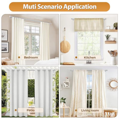 TONIAL Silver Curtain Rods for Windows 2 Pack, 32 to 58 Inch, Drapery Rod - color: Silver, size: 32-58"(2 Pack)