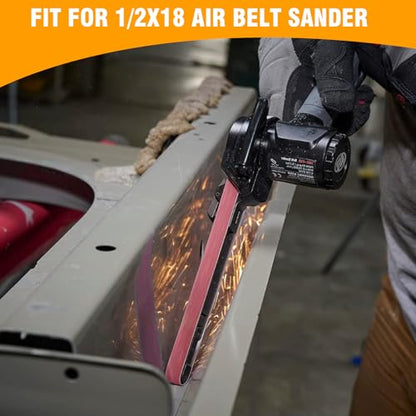 1/2 x 18 Inch Sanding Belts Ceramic, 60 Grit, for Air Belt Sander, 20 Pack - color: 60 Grit (20 pack)