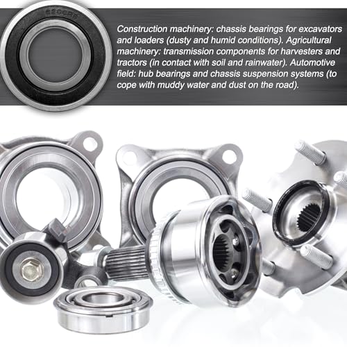 BBMB 6206-RS Double Rubber Seal Deep Groove Ball, P5 High-Precision and Strong Torque Performance, 30x62x16mm Chrome Steel Bearings (2Pack)