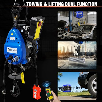 Electric Hoist Winch 2-in-1,1100lbs Portable Power Winch Crane, 1500W