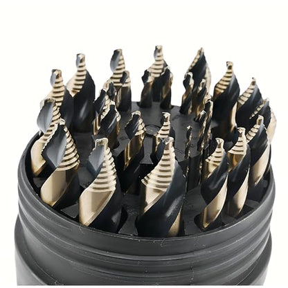 Steel Vision 29pc Hex Hyper-Step Stepped Tip Drill Bit Set - 1/16" to 1/2" Tungsten-Cobalt Alloy Drill Bit, No Pilot Hole Needed, Durable and Precise for Metal Drilling - style: 29pc Hex Stepped Drill