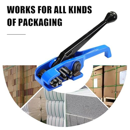 Heavy Duty Banding Strapping Tensioner & Cutter Manual Packaging Tools Windlass for 1/2"-3/4" Width Polyester Poly Strap(Alloy Steel Material) - color: PET, size: 1/2-3/4in