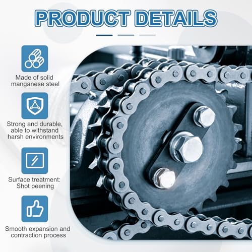 DTGN ANSI#41/ISO 085-1 Roller Chain with 1 Connecting Links 20Feet - size: 20Feet Chains with 1 Connecting Links