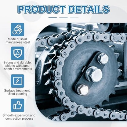 DTGN ANSI#41/ISO 085-1 Roller Chain with 5 Connecting Links 20Feet - size: 20Feet Chains with 5 Connecting Links