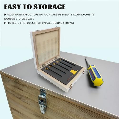 Metal Lathe Cutting Tools,5pcs 1/2" Shank Indexable - size: 1/2 in