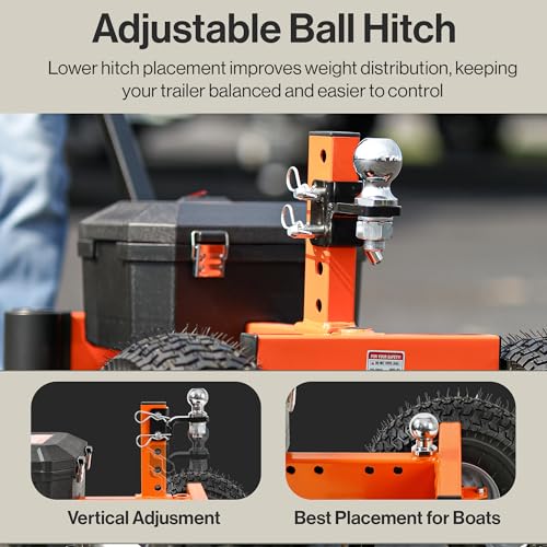 SuperHandy 24V Electric Trailer Dolly, 2800 lb Capacity, 2-Inch Ball - size: 2800 lb, style: 3 Wheel