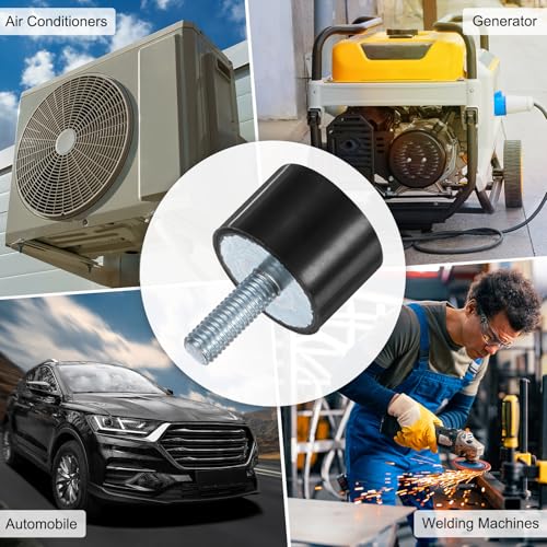 M METERXITY 4-Pack Rubber Mounts D30mmxH20mm Male Vibration Isolators Cylindrical Shock Absorber W M8 x 23mm Studs for Air Compressor/Car/Pump/Boat/Garage Motor/Bobbins Rubber Isolators - size: M8 x 23mm, 30mm x 20mm
