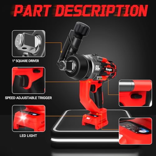 Cordless Impact Wrench 1" Compatible with Milwaukee 18V Battery