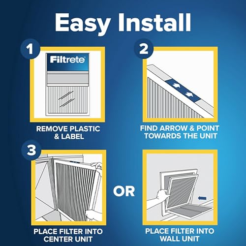 Filtrete 15.5x15.5x1 AC Furnace Air Filter, MPR 700, MERV 8, Tough on Pollen, Easy on Airflow, 3-Month Pleated 1-Inch Electrostatic Air Cleaning Filter, 4-Pack - size: 15.5x15.5x1