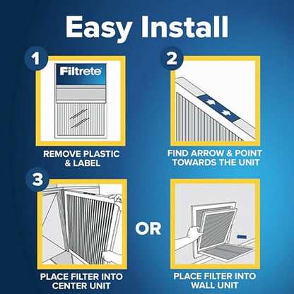 Filtrete 15.5x15.5x1 AC Furnace Air Filter, MPR 700, MERV 8, Tough on Pollen, Easy on Airflow, 3-Month Pleated 1-Inch Electrostatic Air Cleaning Filter, 4-Pack - size: 15.5x15.5x1