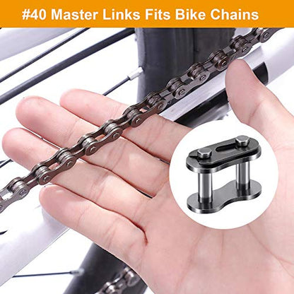 PAGOW 15pcs 40 Roller Chain Connecting Links, Master Connector Link - size: #40 15pcs