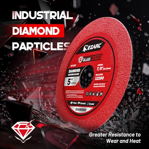 EZARC 5 Inch Diamond Blade for Tile Ceramic Glass, 7/8" Arbor, 2-Pack - size: 5 Inch