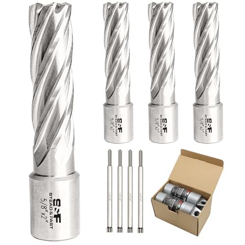 S&F STEAD & FAST Annular Cutter Set 4 Pcs, 5/8" x 2" DOC, Mag Drill Bits - style: 4P-5_8x2