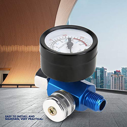 Fdit Spray Air Regulator G1 4 Thread, 0-150 PSI Gauge