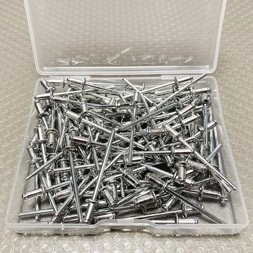 Maozaa 100Pcs 1/8" x 1/4" Aluminum Blind Rivets, Pop Rivets, Silver - color: Silver, size: 1/8" x 1/4"
