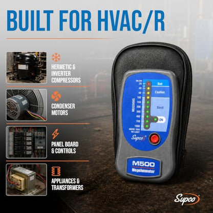 Supco M500 Electronic Megohmmeter, 0 to 1000 Megohms