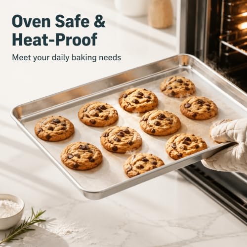 TeamFar Baking Sheet, 16" x 12" x 1" Stainless Steel Cookie Sheet Pan - size: 16" x 12" x 1"