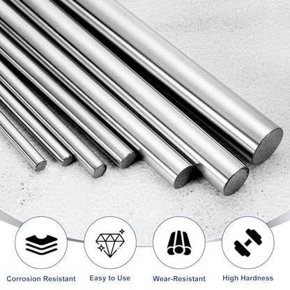 MECCANIXITY Linear Motion Rods, 2Pcs 6mm x 350mm(0.24" x 13.78") Solid Case Hardened Chrome Plated Linear Rail Rod Shaft Guide for CNC DIY Crafts 3D Printer Model Car Airplane - size: 6mm x 350mm