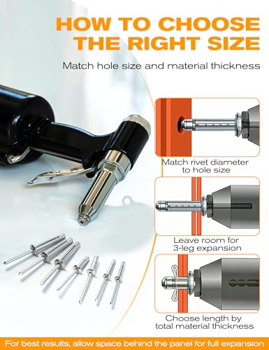 Tri-Fold Pop Rivets 3/16" x 1-1/4", 100 CTs High Grip Exploding Bulb Blind Aluminum Rivets for Thin Sheet Metal, 4.8x30mm Open End Steel Mandrel - color: Silver, size: 3/16" x 1-1/4"