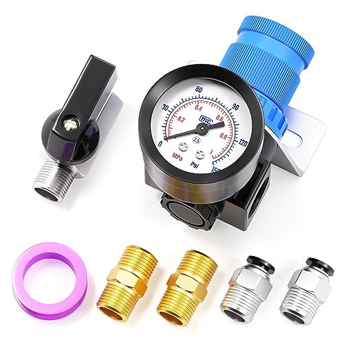 TAILONZ 1/4"NPT Pneumatic Pressure Regulator AR2000,Blue - color: Blue, size: Regulation