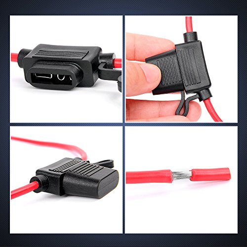 Nilight GA0004 5Pack 12AWG Inline Wiring Harness 12 Gauge ATC/ATO Automotive Holder with 30A Fuse Blade Standard Plug Socket-5 Pack, 2 Years Warranty - size: 5Pcs 12AWG Fuse Holder
