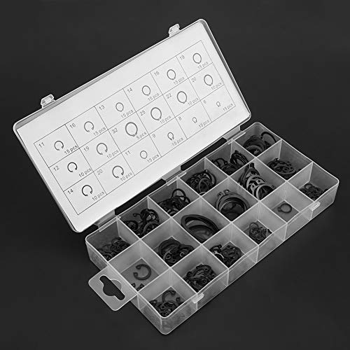 JTLB 225 Piece Set of Internal & External Snap Retaining Rings - Durable & Versatile Circlips in 18 Assorted Sizes - Perfect for Home DIY, Professional Jobs, and Maintenance