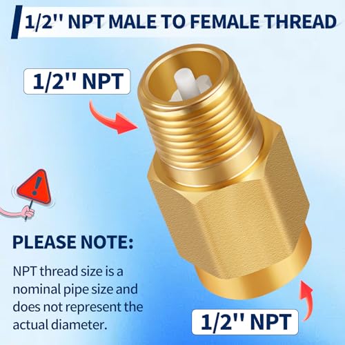 RV Water Heater Backflow Preventer, 1/2" NPT Male to Female Thread Hot Water Heater Check Valve, Lead-Free Brass Plumbing Backflow Check Valve for RV, Camper, Motorhome, Trailer - style: Male to Female/1
