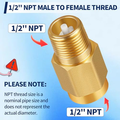RV Water Heater Backflow Preventer, 1/2" NPT Male to Female Thread Hot Water Heater Check Valve, Lead-Free Brass Plumbing Backflow Check Valve for RV, Camper, Motorhome, Trailer - style: Male to Female/1