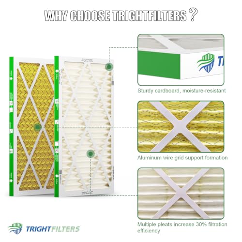 TRIGHTFILTERS 14x20x1 Air Filter MERV 11 HVAC Furnace Filter Pleated 2 Pack - size: 14x20x1