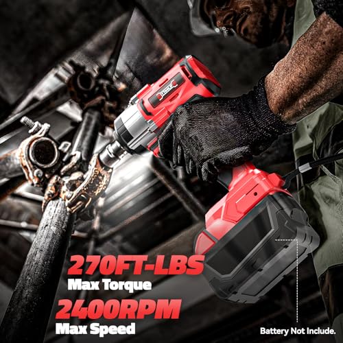 DIYtoolifz Cordless Impact Wrench Compatible with Milwaukee 18v Battery: 250Ft-lbs(340N.m) 3/8" Brushless Electric Impact Gun, 2400RPM High Torque Impact Driver, Power Impact Wrench, Bare Tool - size: 250ft-lbs, style: Compatible with Milwaukee 18V Batter