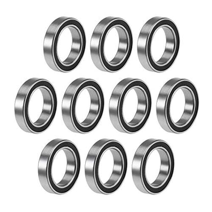 uxcell 6701-2RS Deep Groove Ball Bearings Z2 12mm x 18mm x 4mm Double Sealed Chrome Steel 10pcs - size: 12x18x4mm